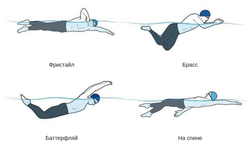 Виды плавания в картинках